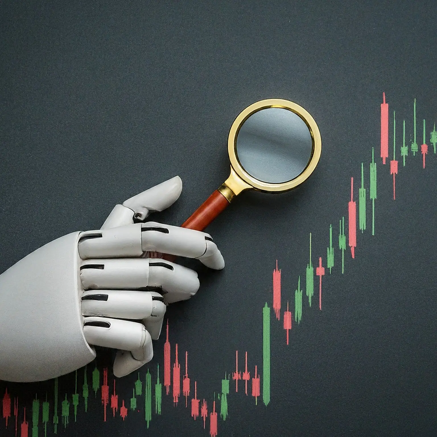 A person using an algo trading software interface, analyzing market data and making informed investment decisions.